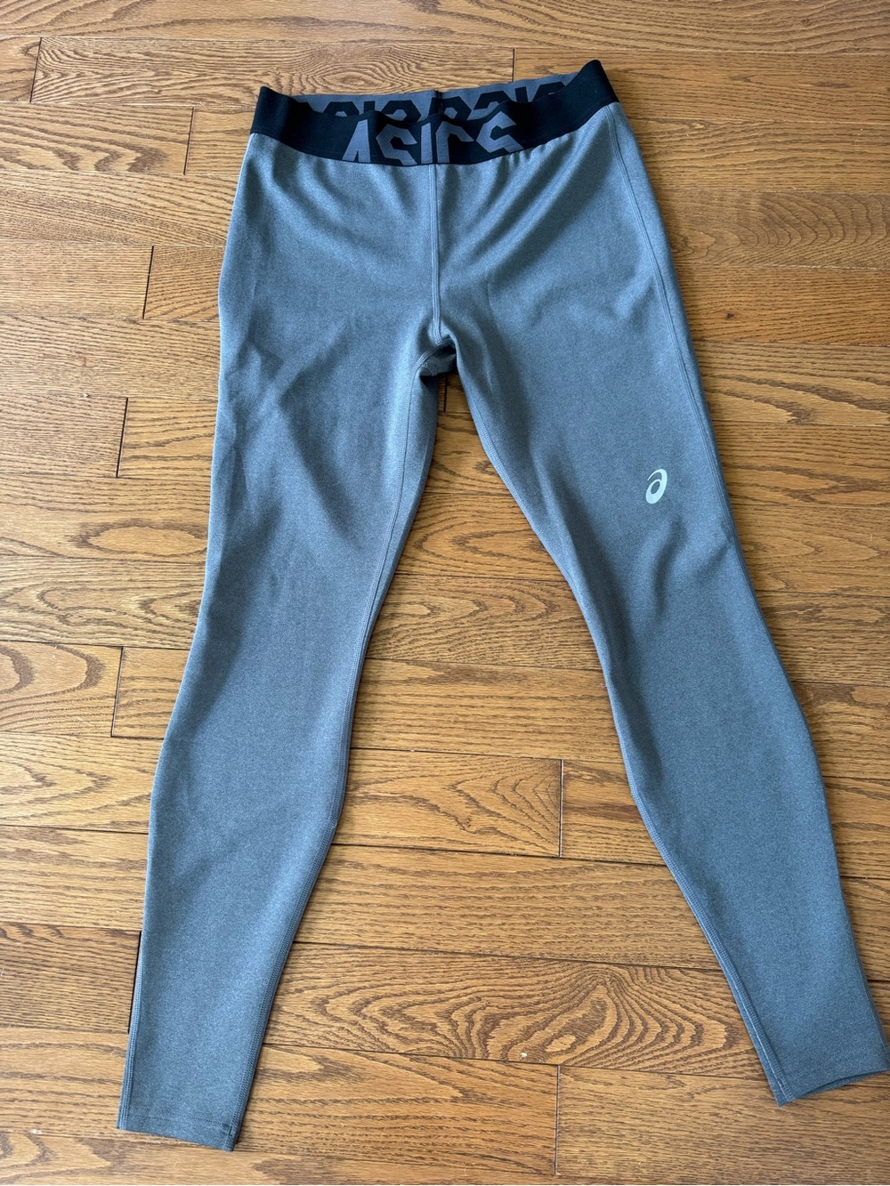 ASICS Men's Stock Compression Tights Gray Heather Running Wrestling Gym Large